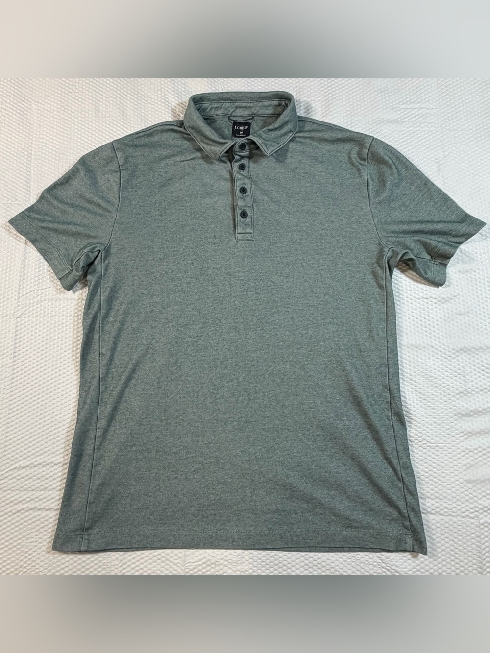 J. Crew Men's Medium Tall Performance Polo Shirt Green COOLMAX Golf BN450